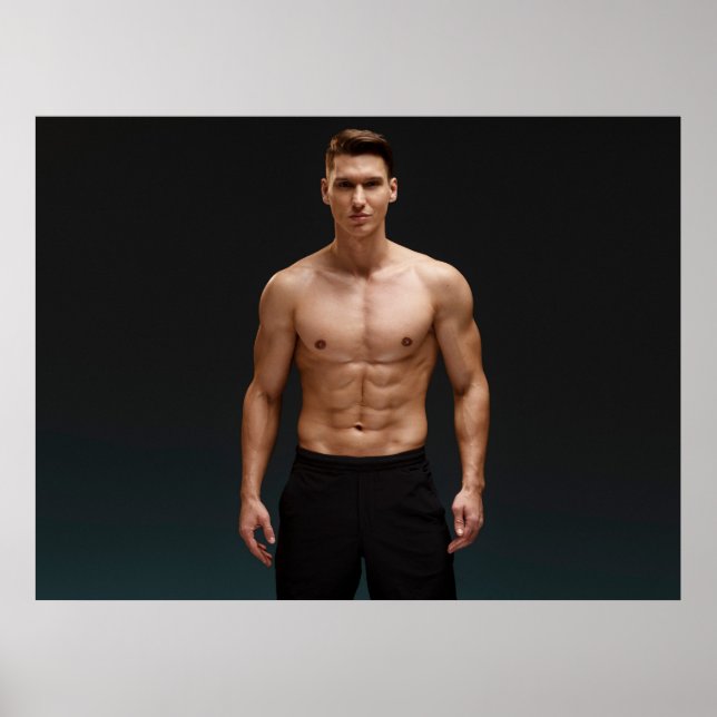Fitnessposter athletischer Mann Poster (Vorne)