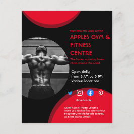 Fitnessraum mit schwarzem und rotem Foto - Trainer Flyer