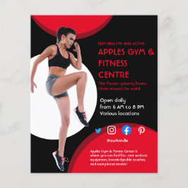 Fitnessraum mit schwarzem und rotem Foto - Trainer Flyer