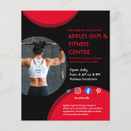 Fitnessraum mit schwarzem und rotem Foto - Trainer Flyer