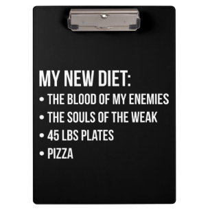 Fitnessraum Spaß - Diät - Blut, Soule, Pizza - Fun Klemmbrett