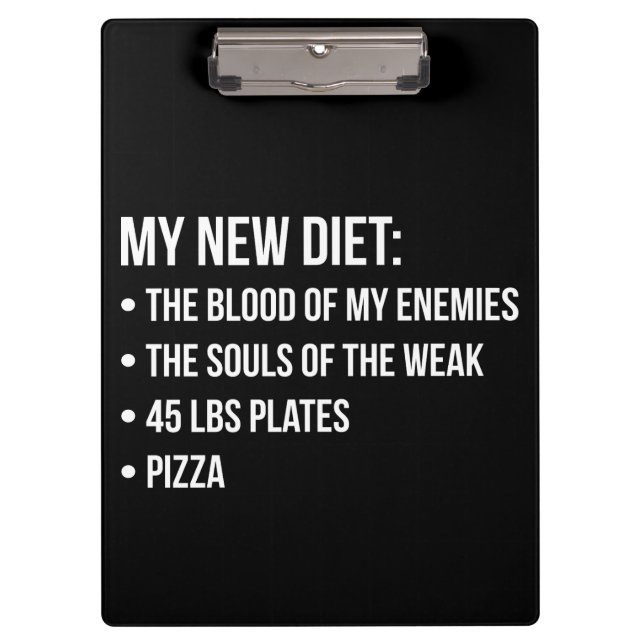 Fitnessraum Spaß - Diät - Blut, Soule, Pizza - Fun Klemmbrett (Vorderseite)