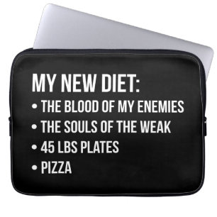 Fitnessraum Spaß - Diät - Blut, Soule, Pizza - Fun Laptopschutzhülle