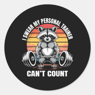 Fitnessstudio Fitness Spruch Ich schwöre mein Pers Runder Aufkleber