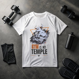 Fitnessstudio ist mein Tempel Bull Grafik T-Shirt 