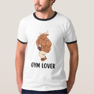 Fitnessstudio Liebhaber Stier T-Shirt