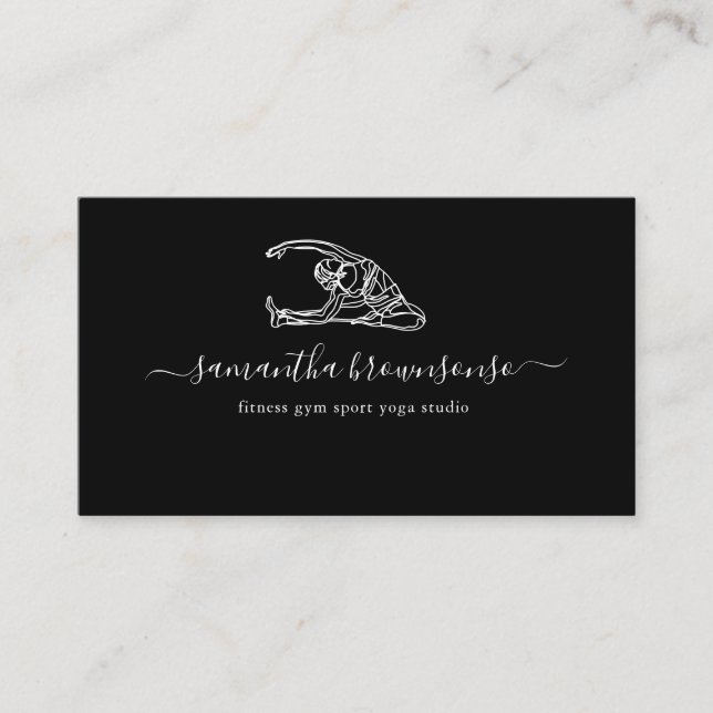Fitnessstudio mit Black Fitness Yoga Visitenkarte (Vorderseite)