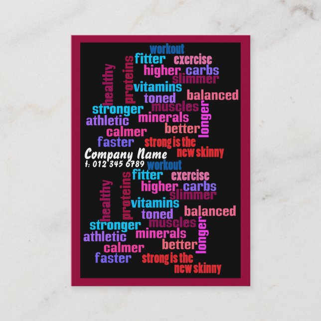 Fitnessstudio, Sportclub oder Trainer-Visitenkarte Visitenkarte (Vorderseite)