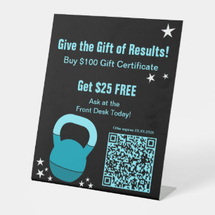 Fitnessstudio-Weihnachtsgeschenk-Ergebnis-Zertifik Sockelschild