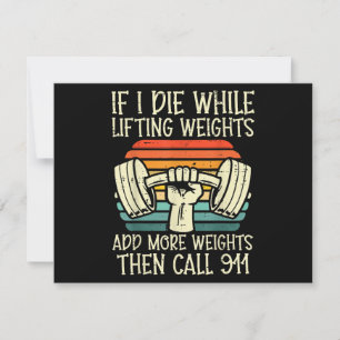 Fitnessstudio Wenn ich sterbe, während ich Gewicht Einladung