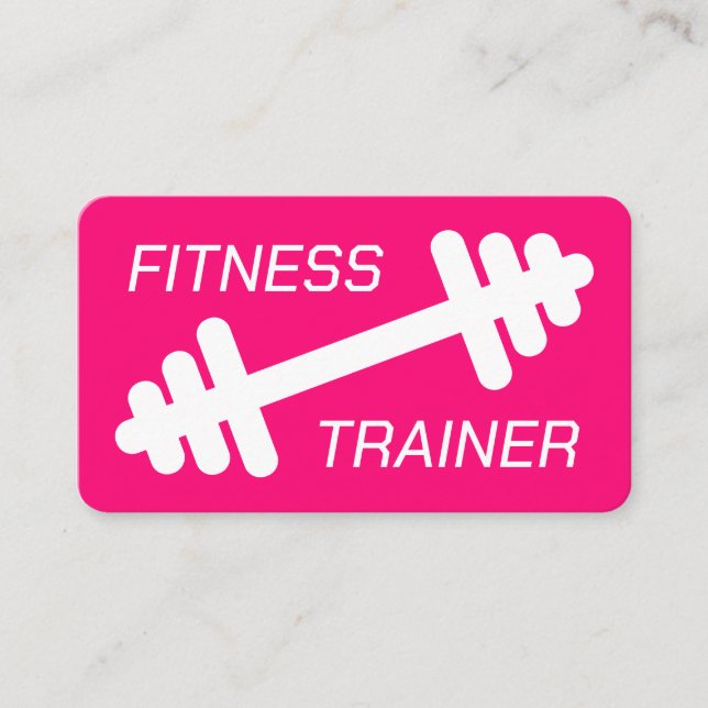 Fitnesstrainer Fitness Trainer moderne Neonpinke Visitenkarte (Vorderseite)