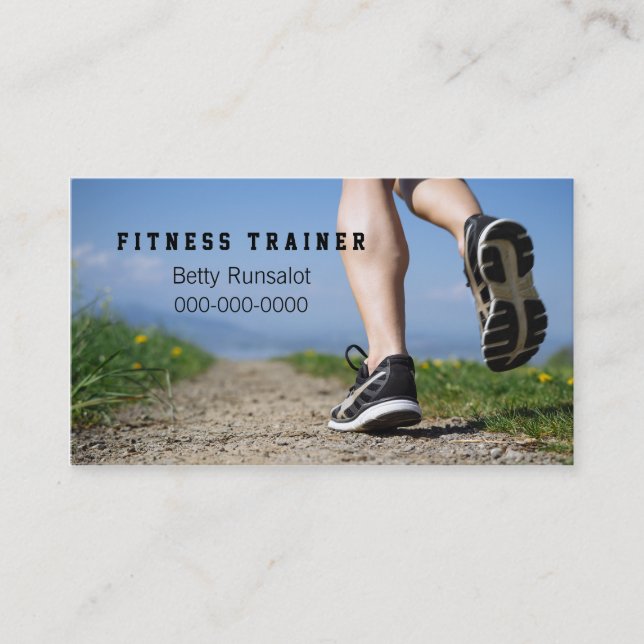 Fitnesstrainer oder Joggenverein Visitenkarte (Vorderseite)