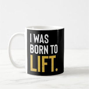Fitnessworkout-Motivation geboren anzuheben Kaffeetasse