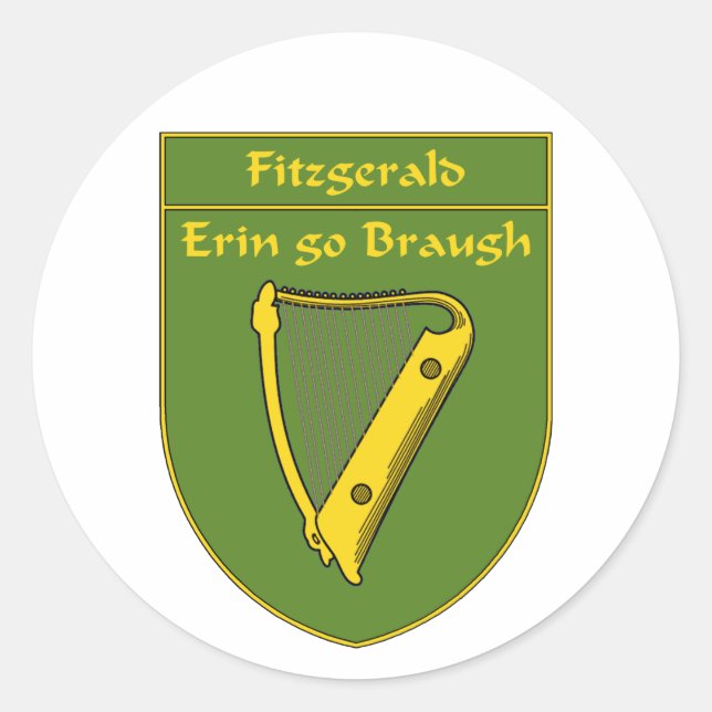 Fitzgerald 1798 Flaggenschild Runder Aufkleber (Vorderseite)