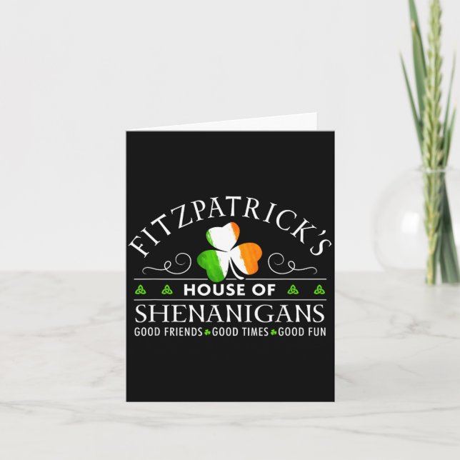Fitzpatrick Hemd Haus der Scherze St. Patricks Karte (Vorderseite)