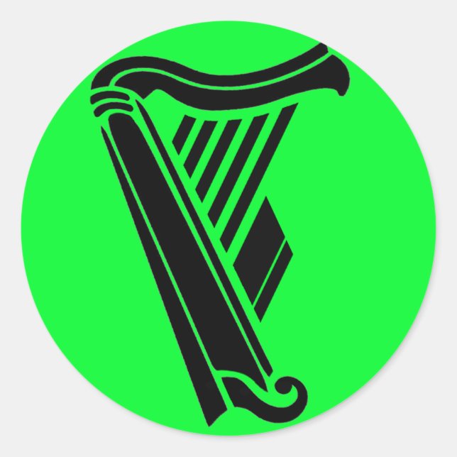FitzSticker "F Harp"-Design Runder Aufkleber (Vorderseite)