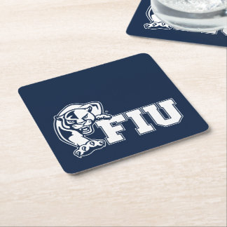 FIU-Panther - weißes Logo Rechteckiger Pappuntersetzer