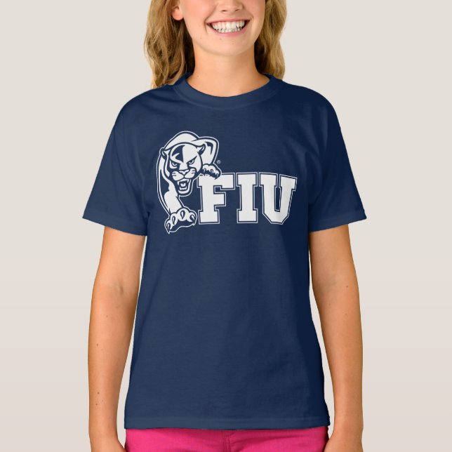 FIU-Panther - weißes Logo T-Shirt (Vorderseite)