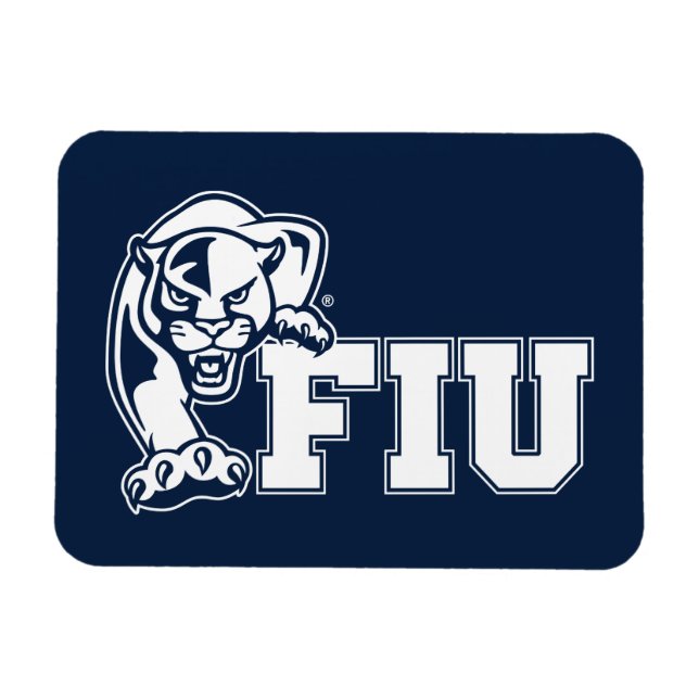 FIU Panthers - Weißes Logo Magnet (Horizontal)