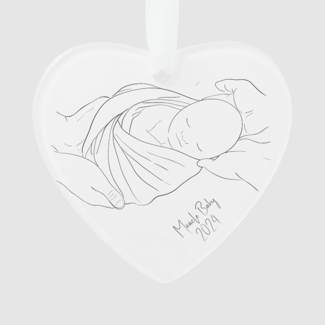 FIV Miracle Baby Simple Ornement blanc (devant)