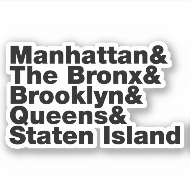 Five Boroughs ~ New York City Aufkleber (Vorderseite)