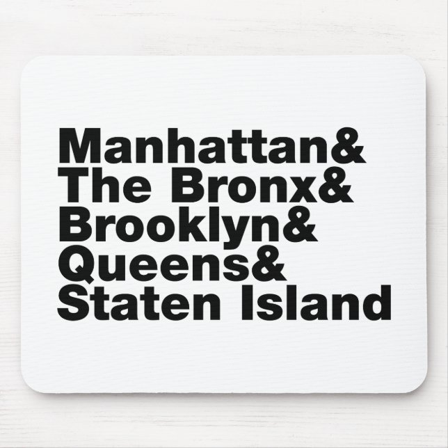 Five Boroughs ~ New York City Mousepad (Vorne)
