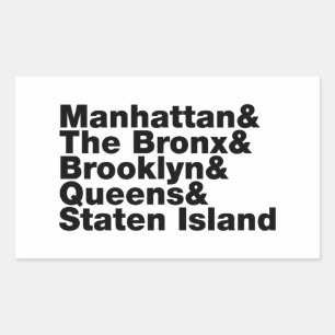 Five Boroughs ~ New York City Rechteckiger Aufkleber