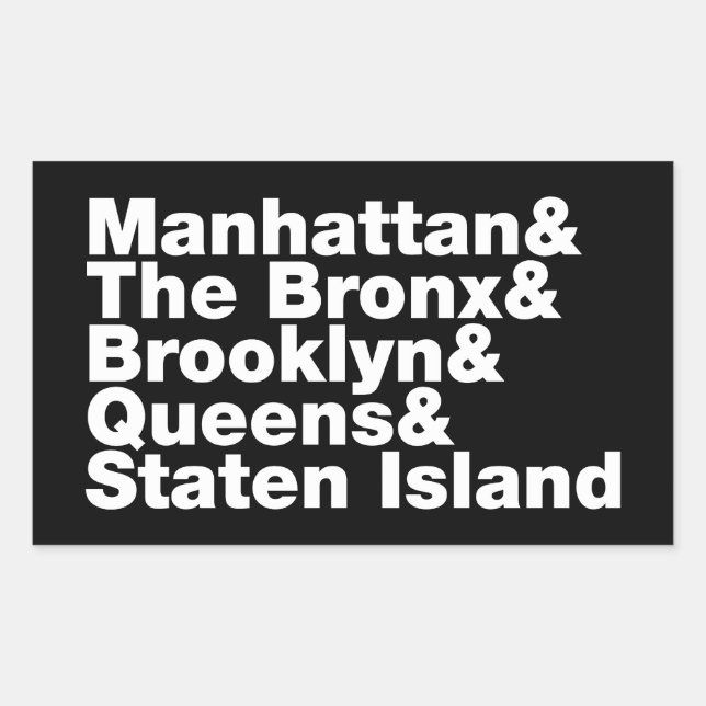 Five Boroughs ~ New York City Rechteckiger Aufkleber (Vorderseite)