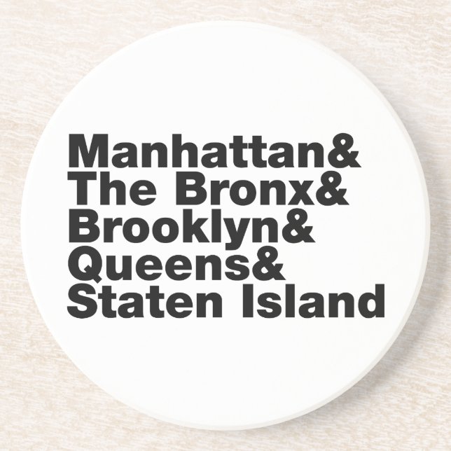 Five Boroughs ~ New York City Sandstein Untersetzer (Vorne)