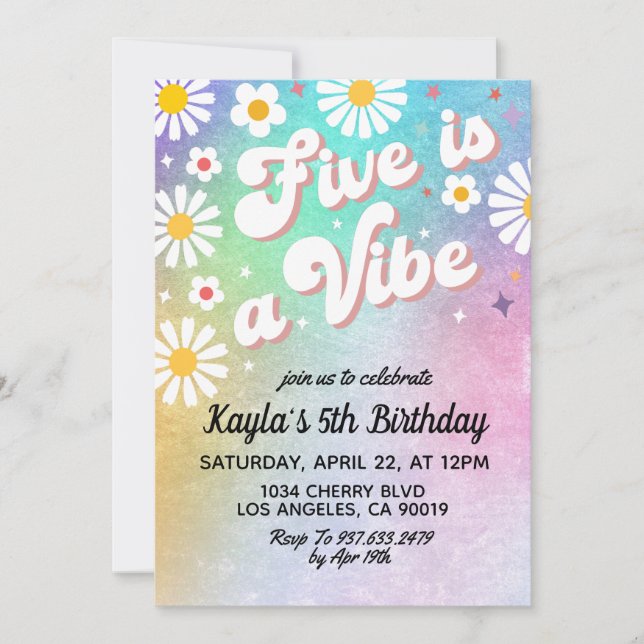Five est une Vibe 5e anniversaire Invitation (Devant)
