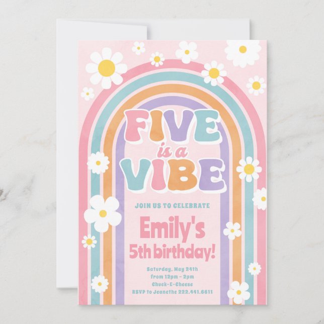 Five est une Vibe 5e Invitation Anniversaire Arc-e (Devant)