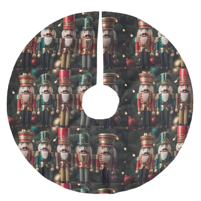 Five festive Christmas nutcrackers  Polyester Weihnachtsbaumdecke (Vorderseite)