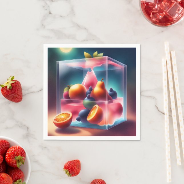 Five Fruits AI art Serviette (Beispiel)