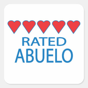 Five Heart Abuelo Quadratischer Aufkleber