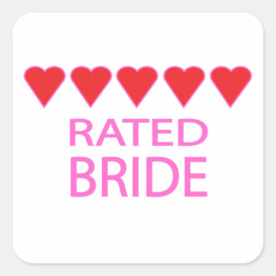 Five Heart Bride Quadratischer Aufkleber