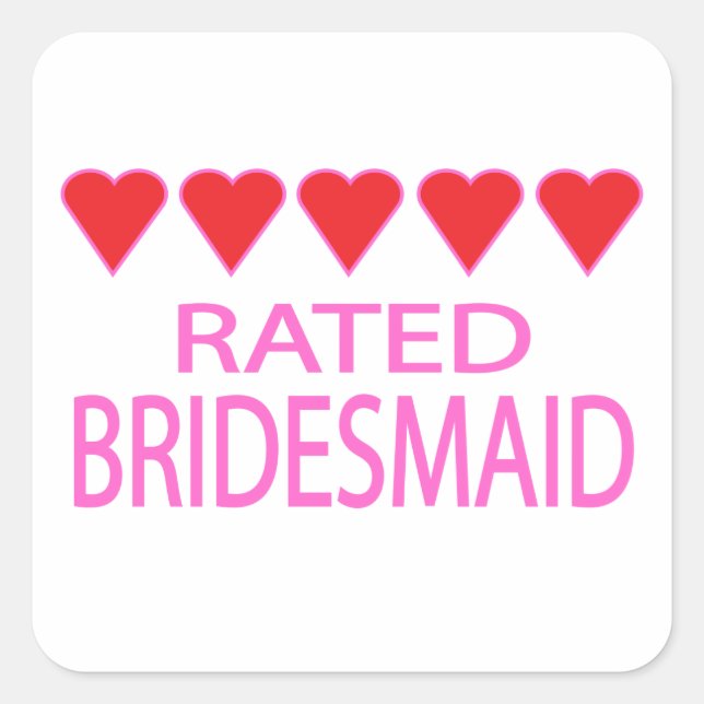 Five Heart Bridesmaid Quadratischer Aufkleber (Vorderseite)