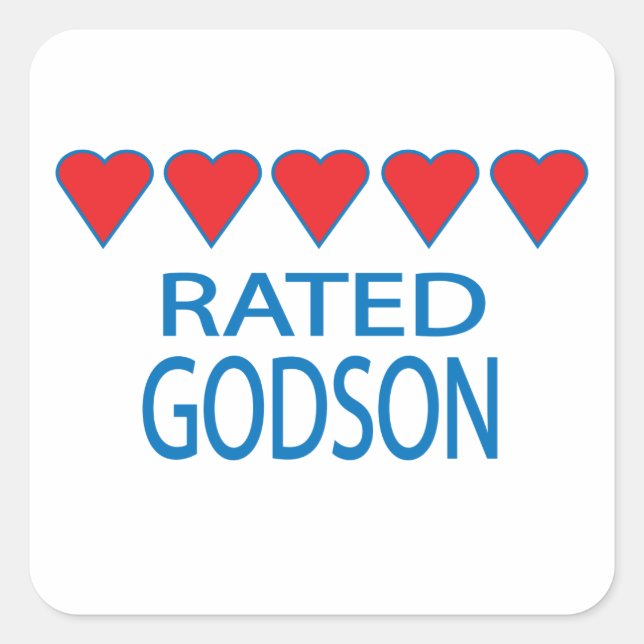 Five Heart Godson Quadratischer Aufkleber (Vorderseite)