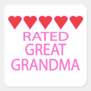 Five Heart Great Oma Quadratischer Aufkleber