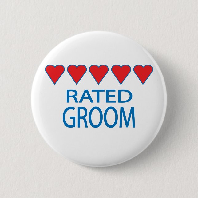 Five Heart Groom Button (Vorderseite)
