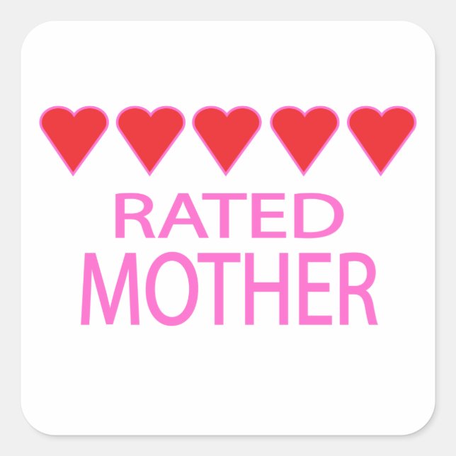 Five Heart Mutter Quadratischer Aufkleber (Vorderseite)