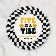 Five Is A Vibe Retro Fifth 5th Birthday Party
