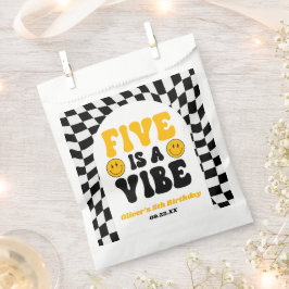 Five Is A Vibe Retro Fifth 5th Birthday Party Geschenktütchen
