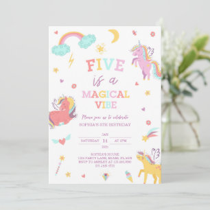Five ist ein magisches Vibe Unicoron 5. Geburtstag Einladung