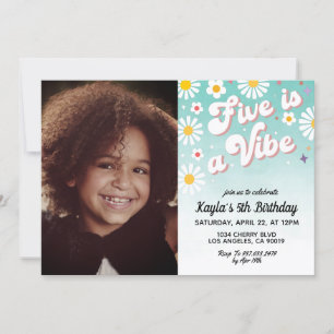 Five ist ein Vibe 5. Portrait zum Geburtstag Einladung