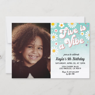 Five ist ein Vibe 5. Portrait zum Geburtstag Einladung