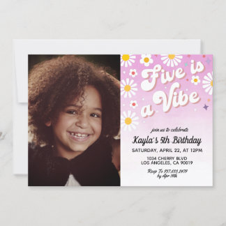 Five ist ein Vibe 5. Portrait zum Geburtstag Einladung