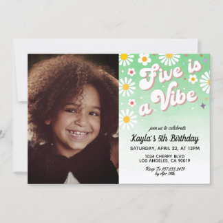 Five ist ein Vibe 5. Portrait zum Geburtstag Einladung