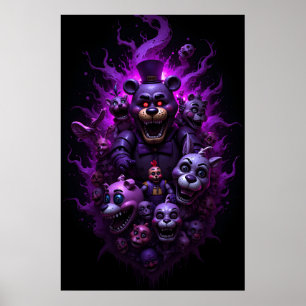Five Nights at Freddys Animatronics mit Lila  Poster