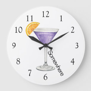Five O'Clock Irgendwo Purple Martini Große Uhr