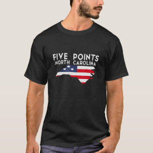 Five Points North Carolina USA Staat America Train T-Shirt